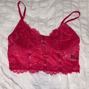 Lace Corset in Vibrant Pink